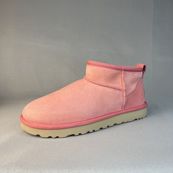New Womens Ugg Boots Sz 7 Classic Ultra Mini Pink Suede Wool Ankle UGG Australia - Picture 9 of 15
